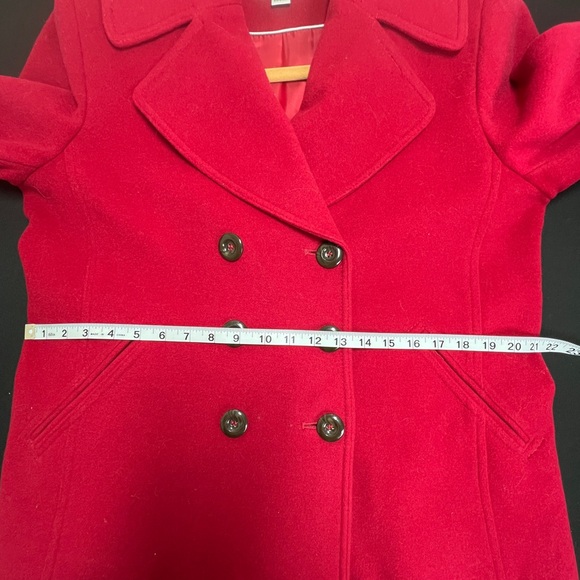 Vntg Preston & York 8P Red Wool-Blend Peacoat Double-Breasted Pocket Fully Lined - Picture 15 of 16